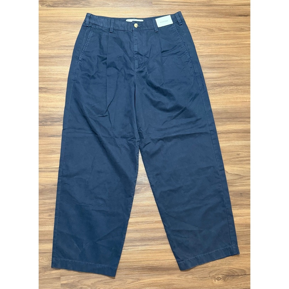 Hollister Extreme Baggy Pleated Chino Pants Mens Navy Blue Wide Leg Sz 32x32
